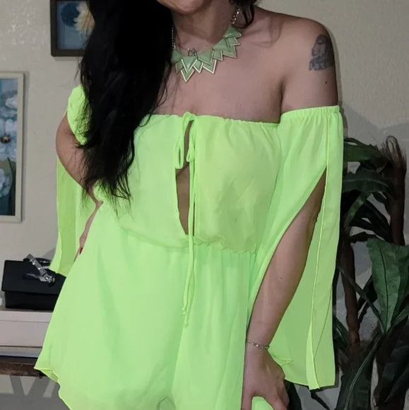 Fashion Nova Green Romper